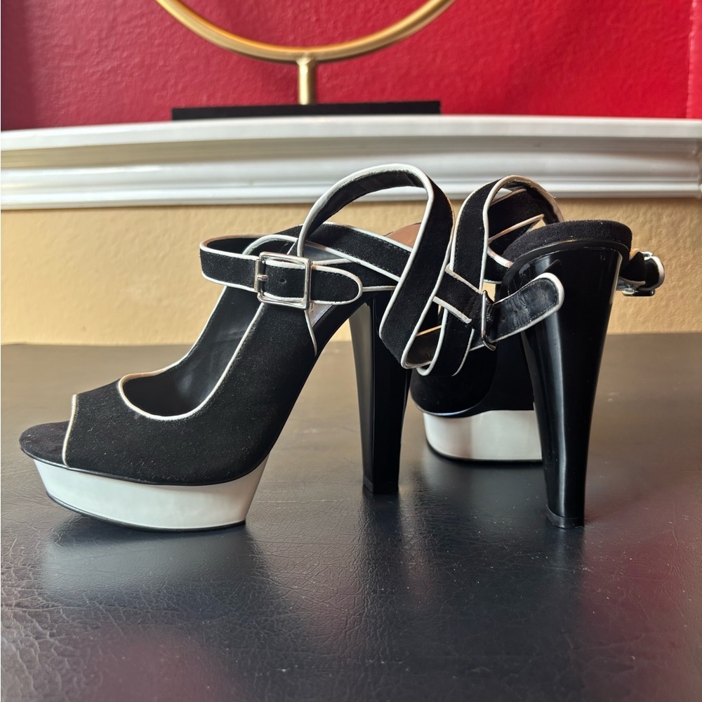 Fergalicious Black and White Chunky Heels